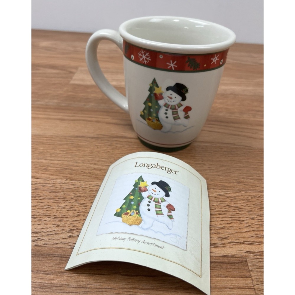Longaberger Pottery Bluster The Snowman Coffee Mug Tea‎ Cup NEW
